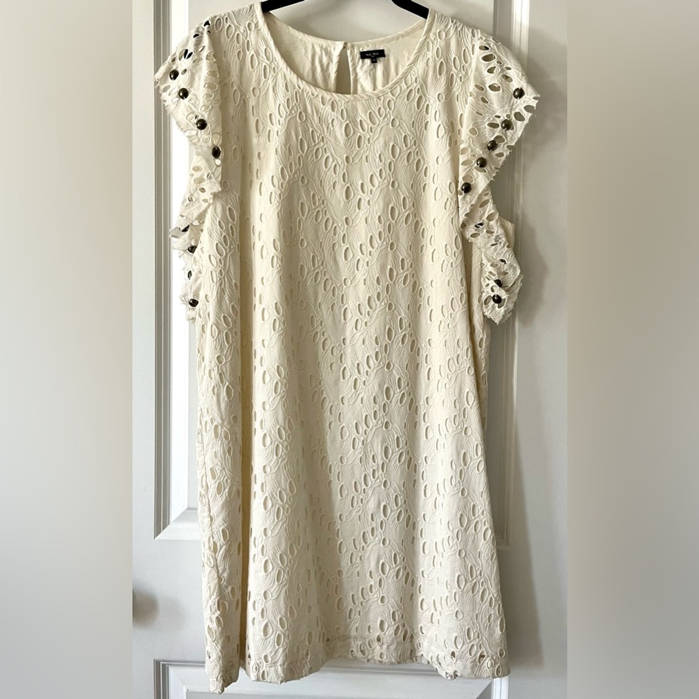 Nue 1904 Paris Cot/Linen exquisitely detailed minidress Eur.Size 42 worn once